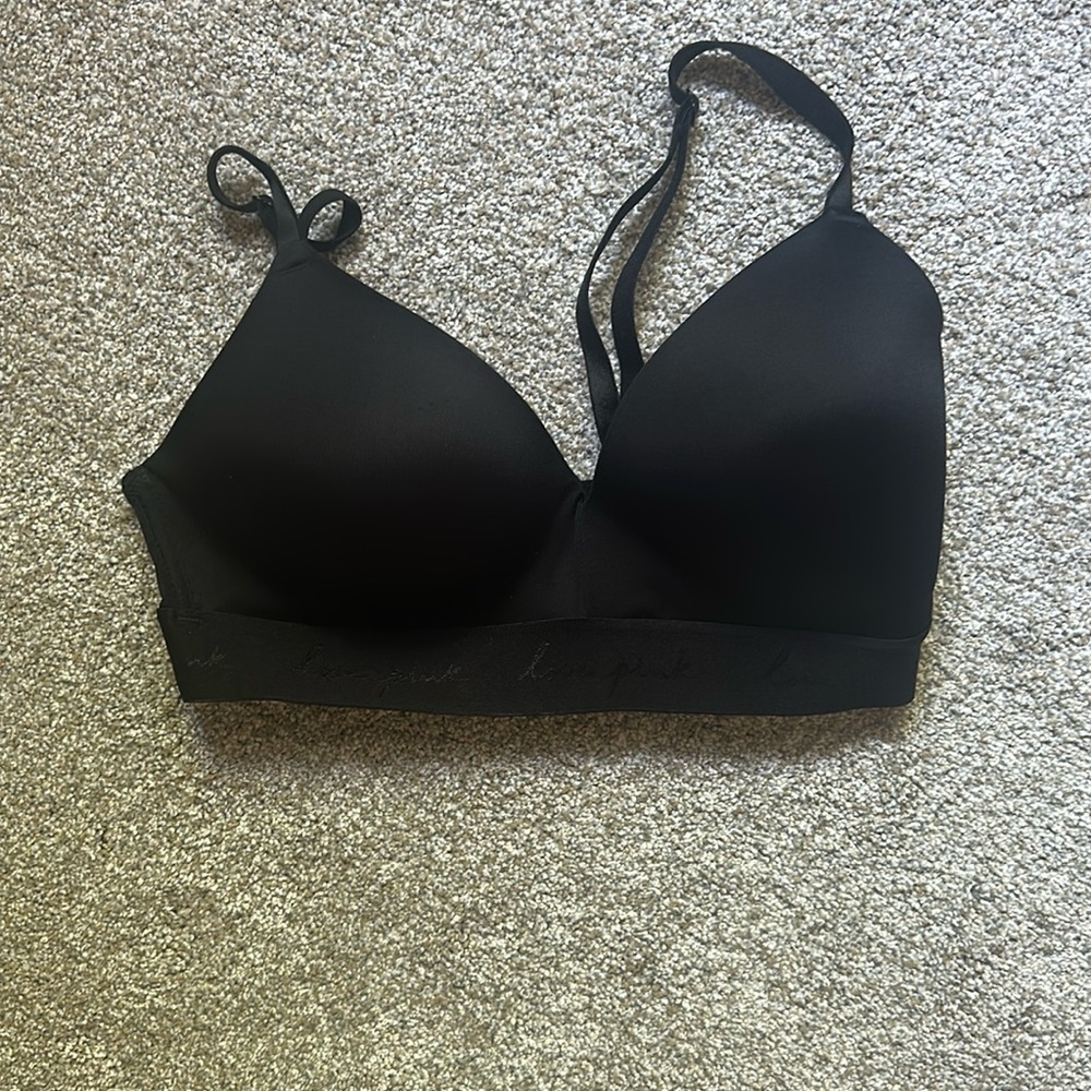 Black Victoria’s Secret pink bra in 34D